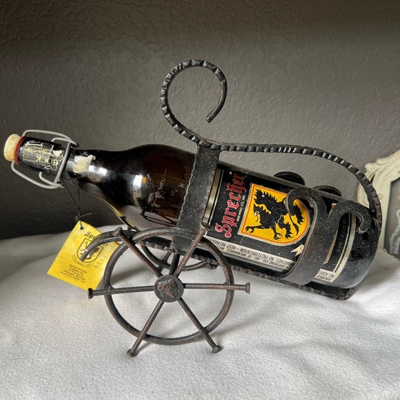 Other - Vintage iron handmade wine bottle holder! Cannon style